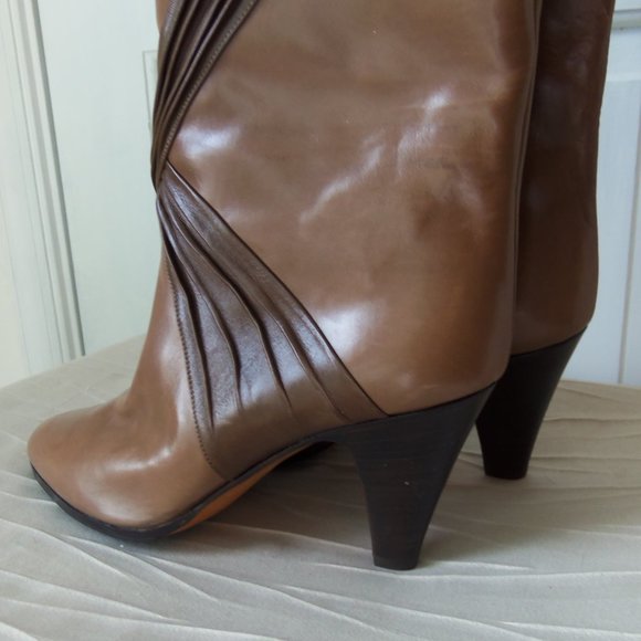New Bally Pull On Boots Tan Leather Made in Italy sz 7.5 - Picture 11 of 16